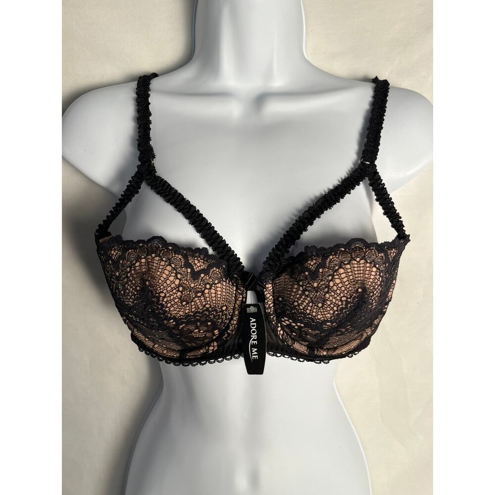 Adore Me Black Lace Bra 36B Underwire Lingerie New With Tags